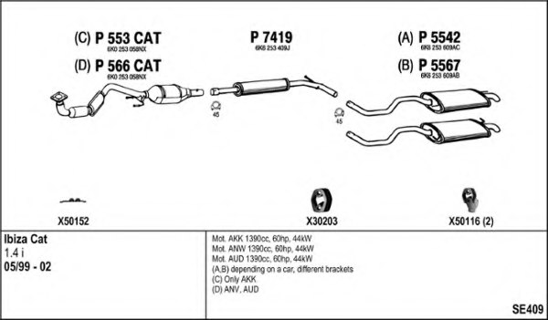 FENNO SE409 Exhaust System
